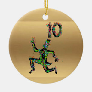 Zehn Lords, die Goldweihnachtsdekoration Keramik Ornament