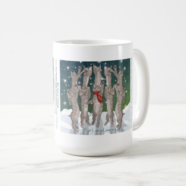 Zehn Lynx a-Leaping... Holiday Coffee Tasse (VorderseiteRechts)
