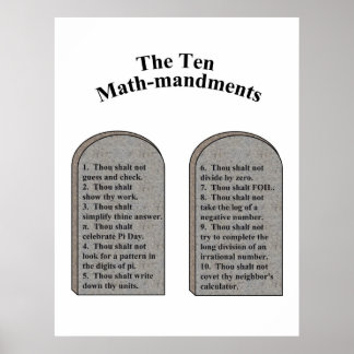 Zehn Mathematik-Mandate Poster
