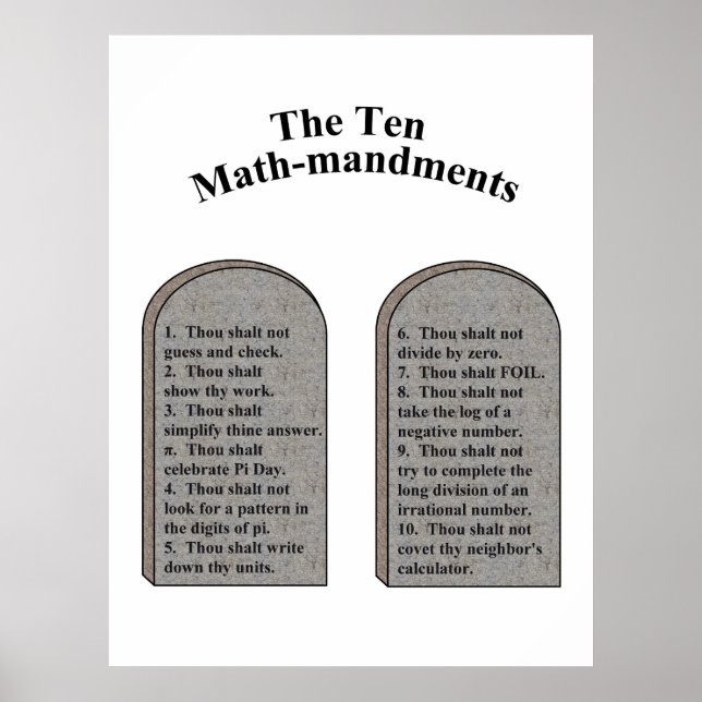 Zehn Mathematik-Mandate Poster (Vorne)