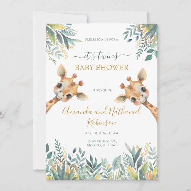 Zehn Niedliche Wildtiere Einladung (Vorderseite)