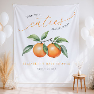 Zehn Orange Babydusche Hintergrund Wandteppich