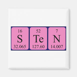 Zehn periodischer Tabellenname-Magnet Magnet