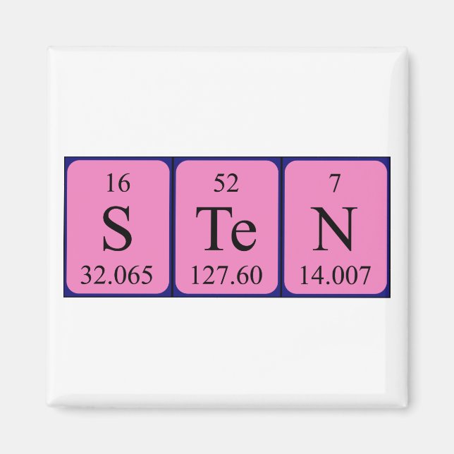 Zehn periodischer Tabellenname-Magnet Magnet (Vorne)