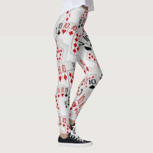 Zehn, Pokerkarten, Anzahl, Muster, Ladys Legende Leggings