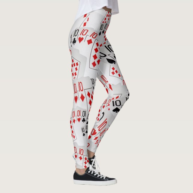 Zehn, Pokerkarten, Anzahl, Muster, Ladys Legende Leggings (Rechts)