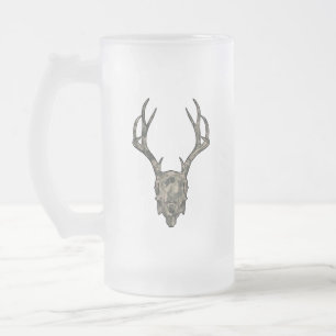 Zehn-Punkte-Jackalope-Europäischer-Mount-Camo-Schä Mattglas Bierglas