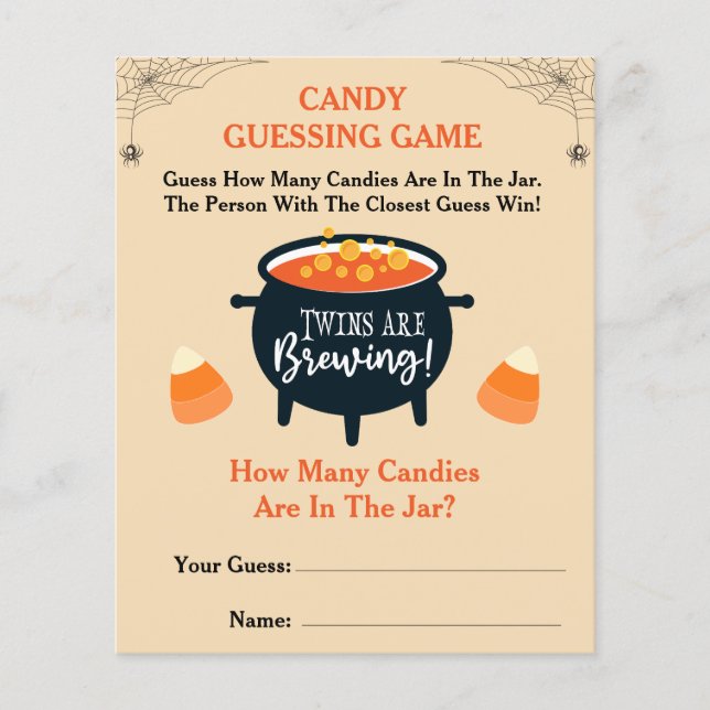 Zehn sind Halloween Candy Guessing Game (Vorderseite)