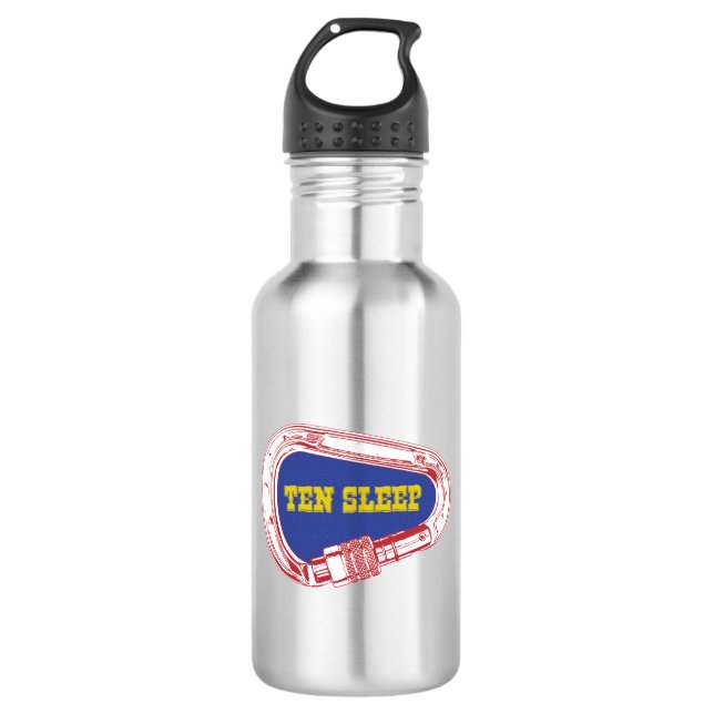 Zehn Sleep Rock Klettersteig Carabiner Edelstahlflasche (Vorderseite)