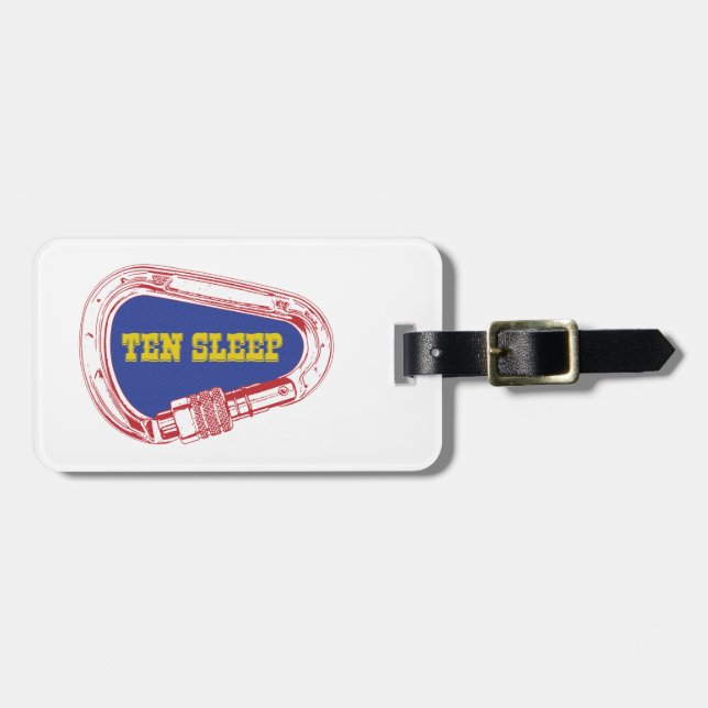 Zehn Sleep Rock Klettersteig Carabiner Gepäckanhänger (Vorderseite horizontal)