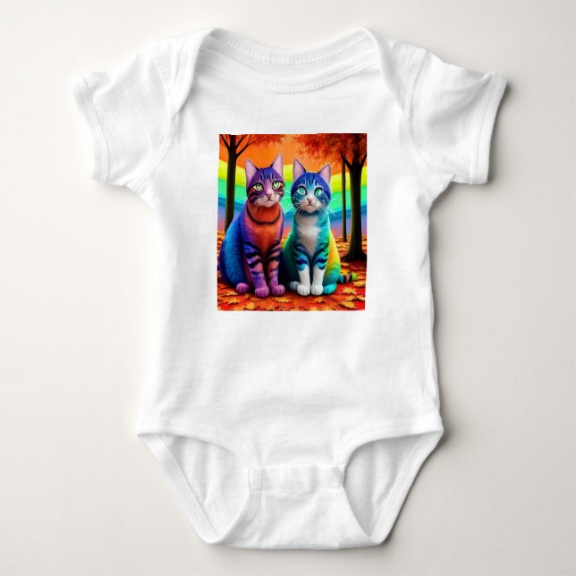 Zehn von Cats Digital Art-56467 Baby Strampler (Vorderseite)