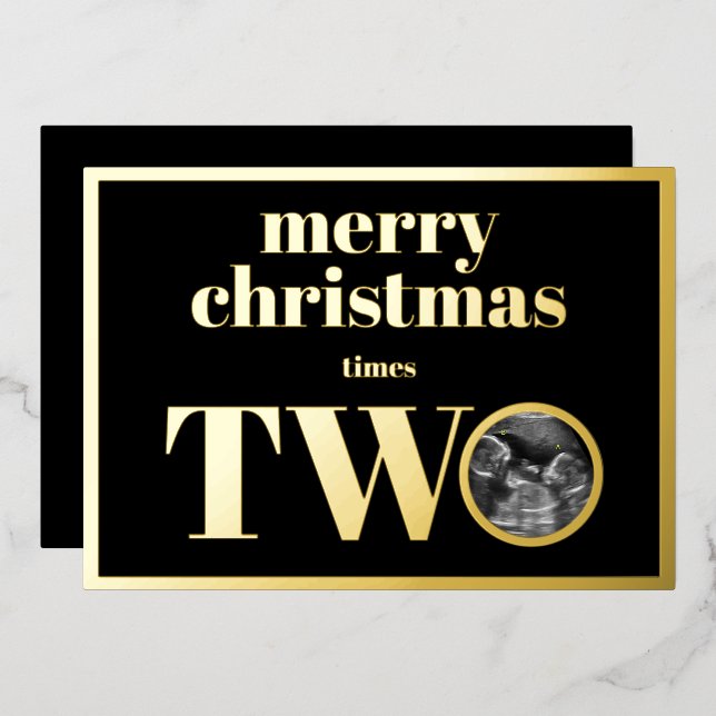 Zehn Weihnachtsschwangerschaft Ankündigungskarte G Folien Feiertagskarte (Vorderseite/Rückseite)