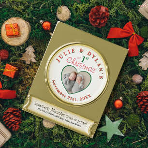 Zehn weitere The Merrier Keepake Baby 1. Weihnacht Banner-Ornament Gold