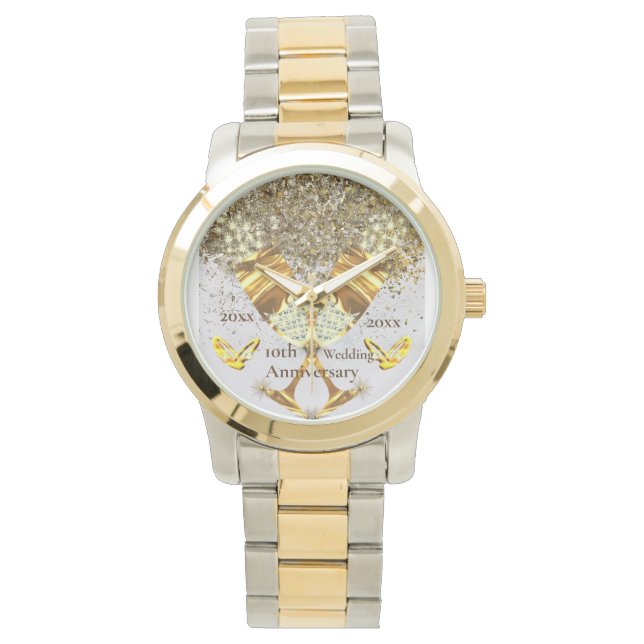Zehnjähriges glühendes Gold Armbanduhr (Vorderseite)