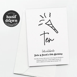 Zehnte Geburtstagsparty Einladung