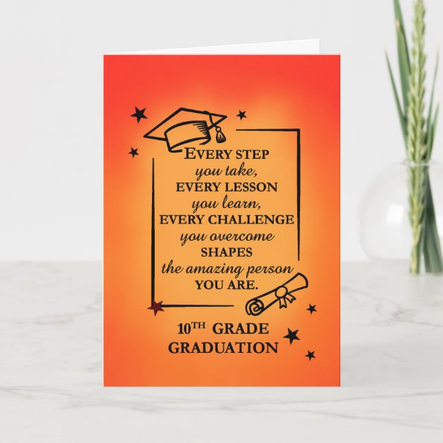 Zehnte Grade Graduate Inspiration Zitat Sunrise Karte (Vorderseite)