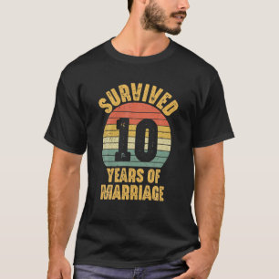 Zehnte Hochzeit Jahrestag 10 Jahre Ehepaar T-Shirt