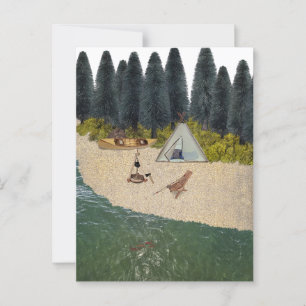 Zehntes Camping am Fluss Postkarte