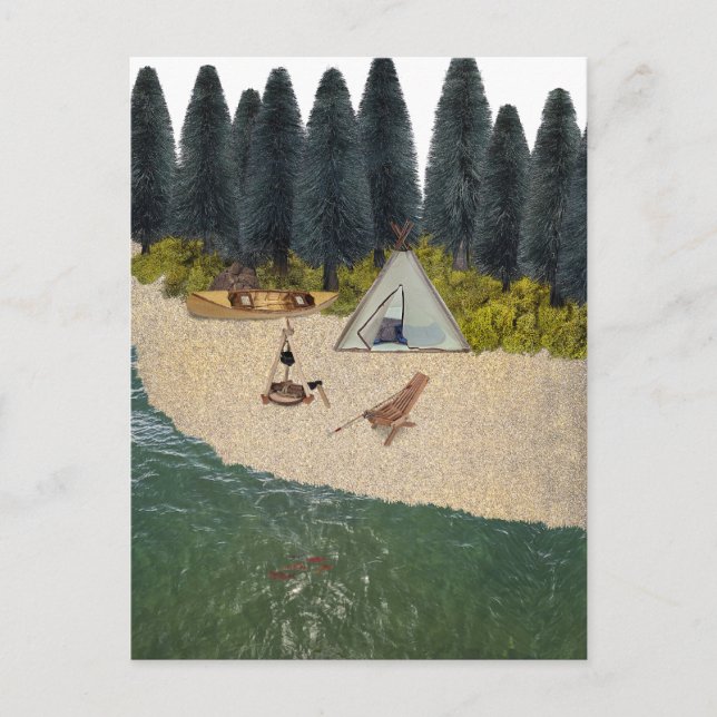 Zehntes Camping am Fluss Postkarte (Vorderseite)