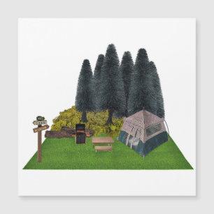 Zehntes Camping im Wald Magnetkarte