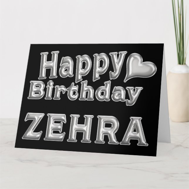 Zehra Happy Birthday Geburtstag Karte Aufsteller (Vorderseite)