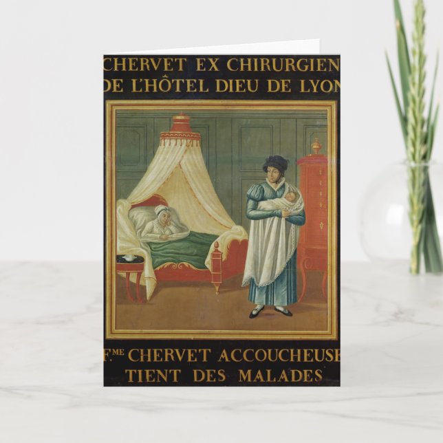 Zeichen, das die Services einer Hebamme annonciert Karte (Vorderseite)