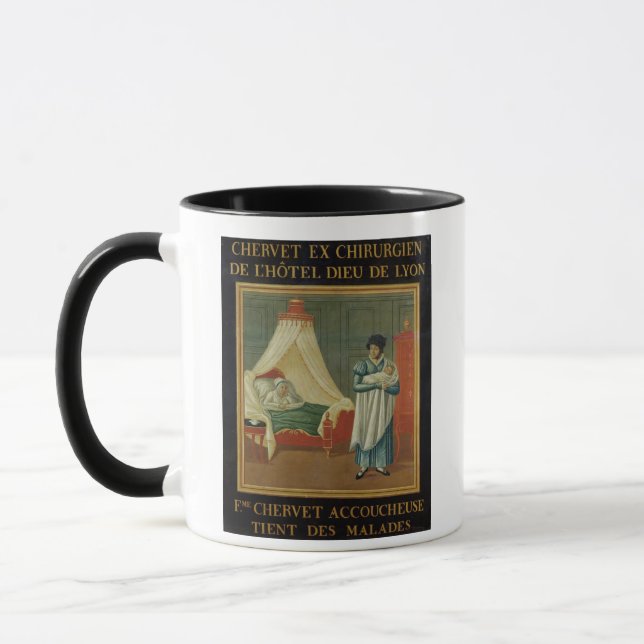 Zeichen, das die Services einer Hebamme annonciert Tasse (Links)