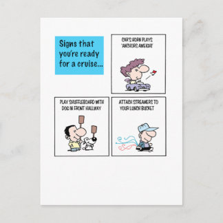 Zeichen, dass Sie für eine Kreuzfahrt bereit sind  Postkarte