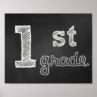 Zeichen der 1. Klasse - Chalkboard Poster