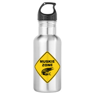 Zeichen der Fischereizone von Muskie Edelstahlflasche