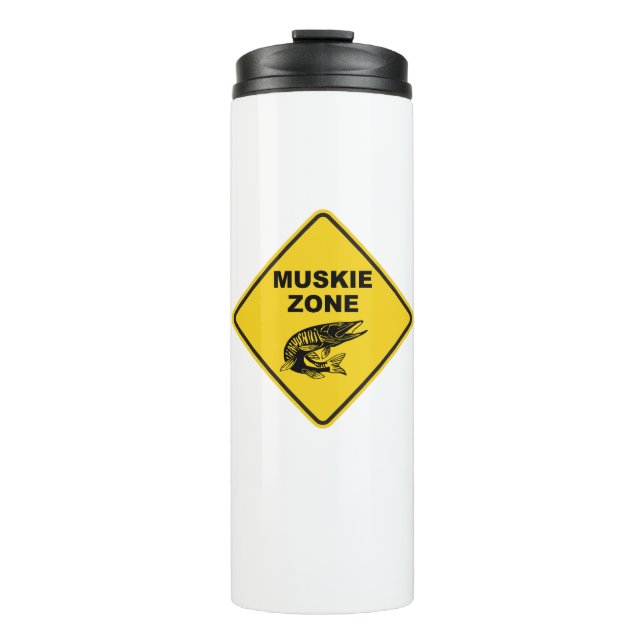 Zeichen der Fischereizone von Muskie Thermosbecher (Vorderseite)