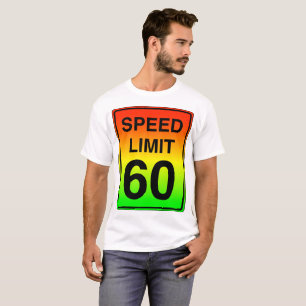 Zeichen der Höchstgeschwindigkeits-60 mit T-Shirt