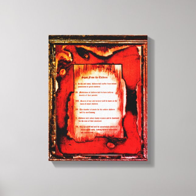 Zeichen der Kinder Leinwanddruck (Vorderseite)