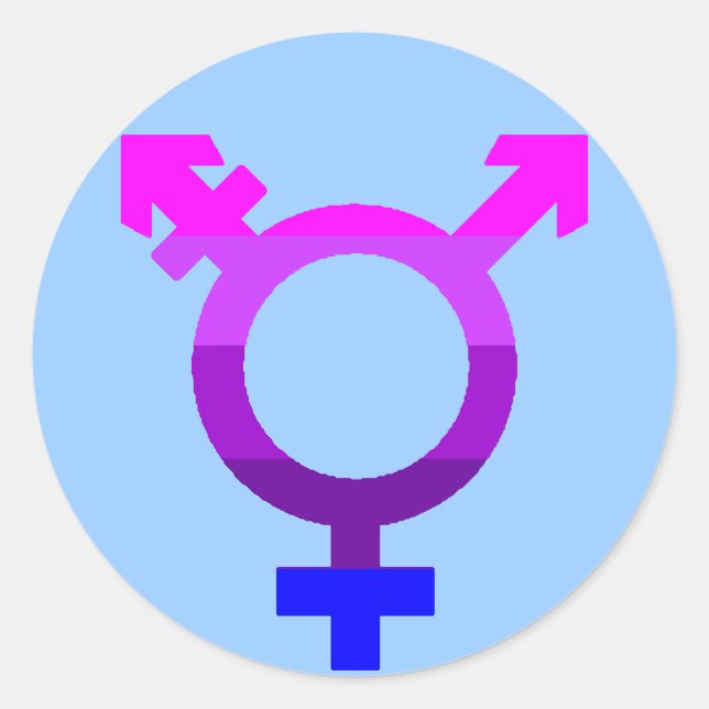 Zeichen der Trans-Flagge 2 Runder Aufkleber (Vorderseite)