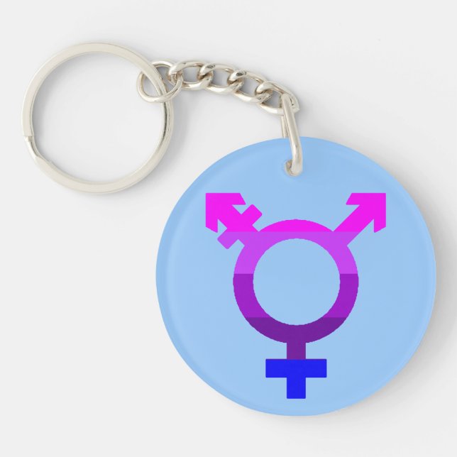 Zeichen der Trans-Flagge 2 Schlüsselanhänger (Vorderseite)