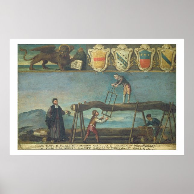 Zeichen der Venezianischen ArbeiterGilde der Sägem Poster (Vorne)
