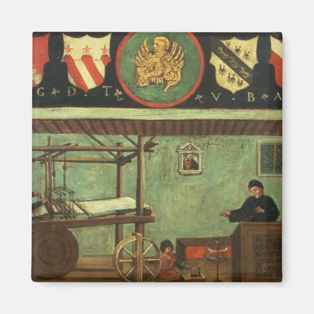 Zeichen der Venezianischen Weber-Gilde (Panel) Magnet (Vorne)