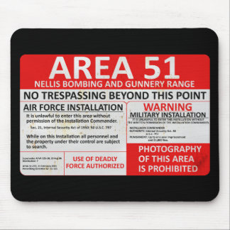 Zeichen des Bereichs-51 Mousepad