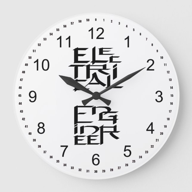Zeichen des Elektroingenieurs Große Wanduhr (Vorderseite)