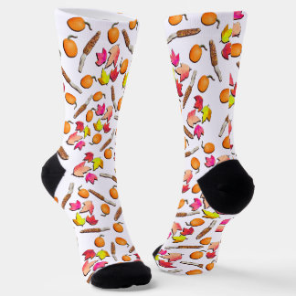 Zeichen des Herbstlaubs, Mais und Kürbisse Socken