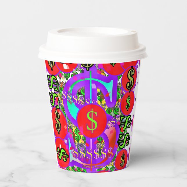 Zeichen des roten Dollars Pappbecher (Vorderseite)