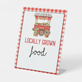 Zeichen des Roten Farmers auf dem Markt für Geburt Sockelschild
