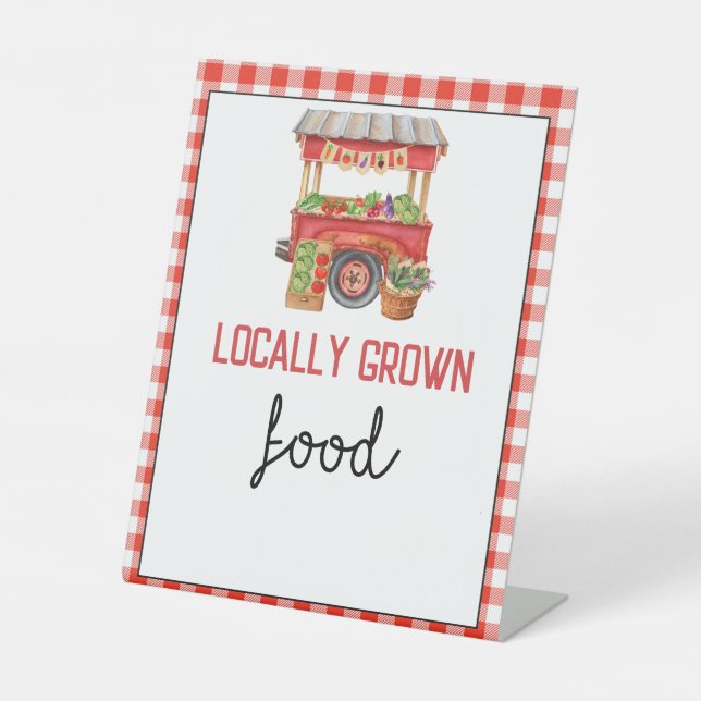 Zeichen des Roten Farmers auf dem Markt für Geburt Sockelschild (Vorderseite)
