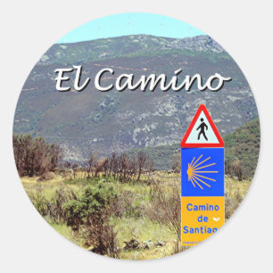 Zeichen Des Santiago EL Camino (Titel) Runder Aufkleber