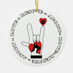 ZEICHEN DES STÜTZtierrettungs-VERZIERUNGS-HUND/CA Keramik Ornament