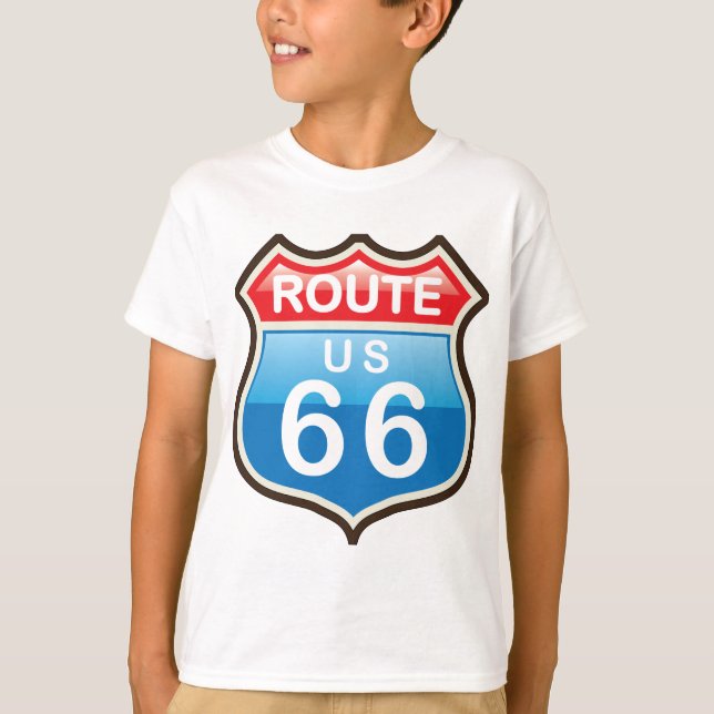 Zeichen des Weges 66 vektor T-Shirt (Vorderseite)