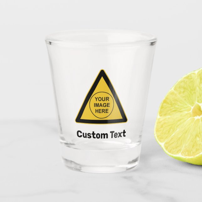 Zeichen für benutzerdefinierte Warndreieck Schnapsglas (Vorderseite)
