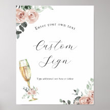 Zeichen für Brunch und Blubbly-Floral