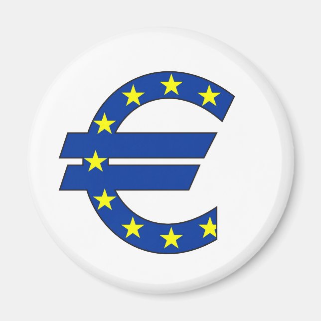 Zeichen für das Euro-Währungszeichen Magnet (Vorne)