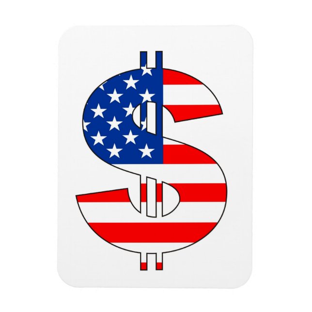 Zeichen für das Symbol des US-Dollars Magnet (Vertikal)